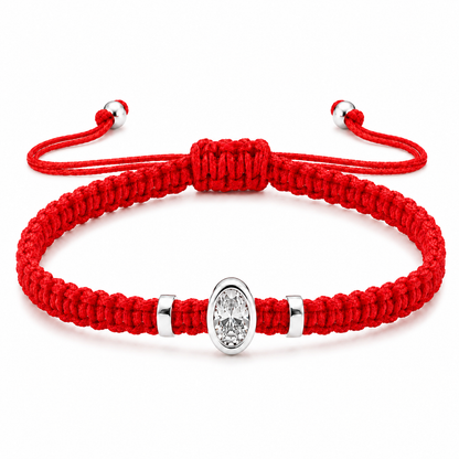 Oval Lab Grown Diamond Cord Bracelet | S925 Sterling Silver | GIS Certified Jewelry
