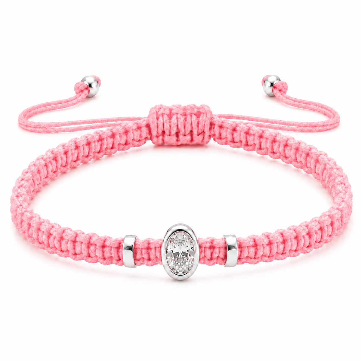 Oval Lab Grown Diamond Cord Bracelet | S925 Sterling Silver | GIS Certified Jewelry