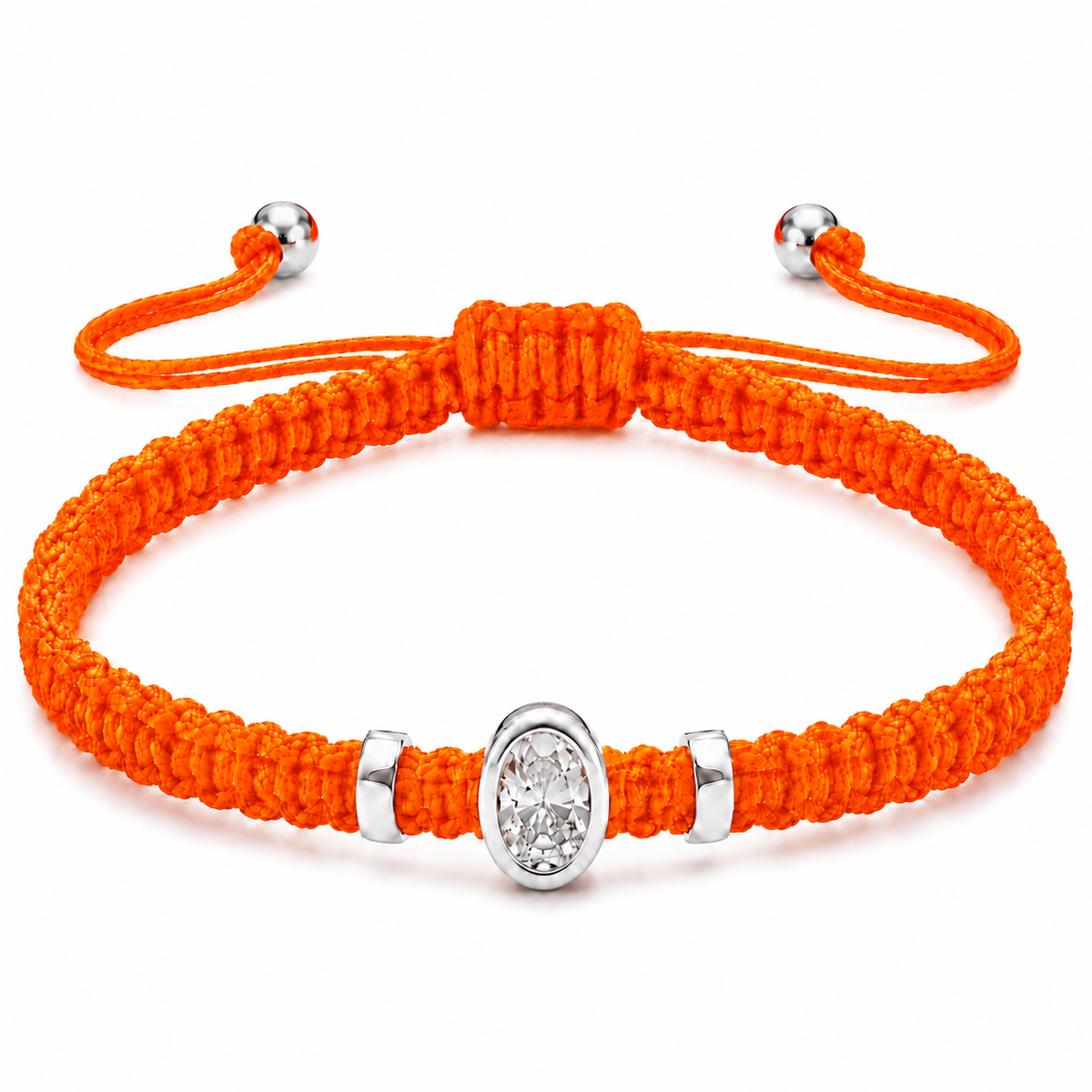 Oval Lab Grown Diamond Cord Bracelet | S925 Sterling Silver | GIS Certified Jewelry