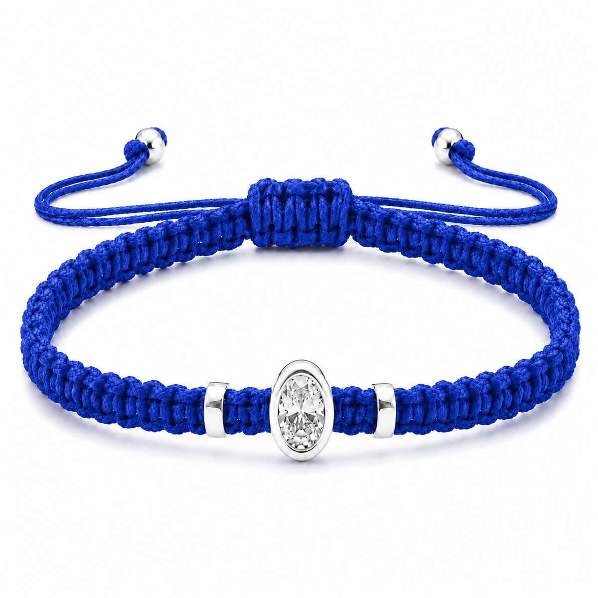 Oval Lab Grown Diamond Cord Bracelet | S925 Sterling Silver | GIS Certified Jewelry