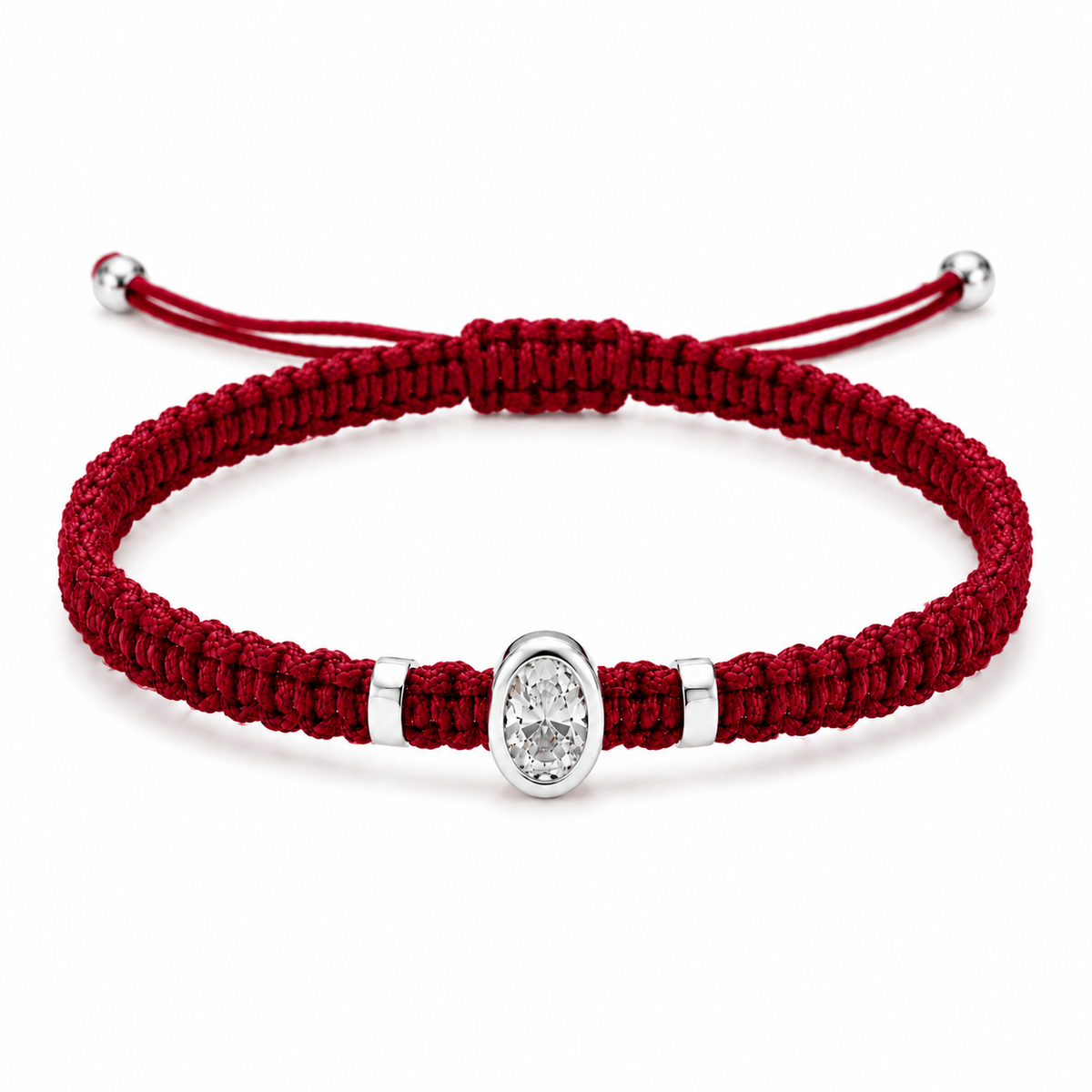 Oval Lab Grown Diamond Cord Bracelet | S925 Sterling Silver | GIS Certified Jewelry