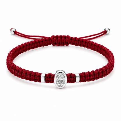 Oval Lab Grown Diamond Cord Bracelet | S925 Sterling Silver | GIS Certified Jewelry