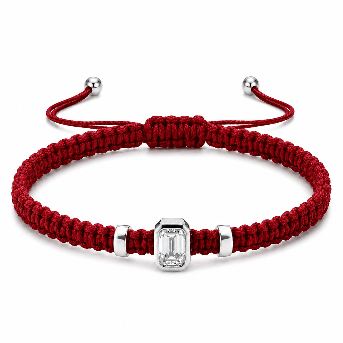 Emerald Lab Grown Diamond Cord Bracelet | S925 Sterling Silver Minimalist Jewelry with GIS Certificate