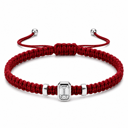 Emerald Lab Grown Diamond Cord Bracelet | S925 Sterling Silver Minimalist Jewelry with GIS Certificate