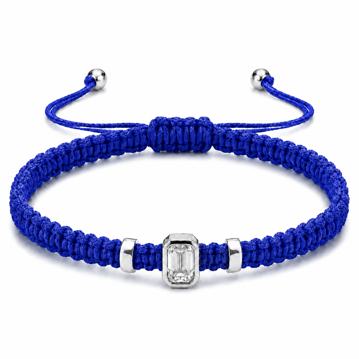 Emerald Lab Grown Diamond Cord Bracelet | S925 Sterling Silver Minimalist Jewelry with GIS Certificate