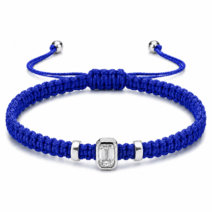 Emerald Lab Grown Diamond Cord Bracelet | S925 Sterling Silver Minimalist Jewelry with GIS Certificate