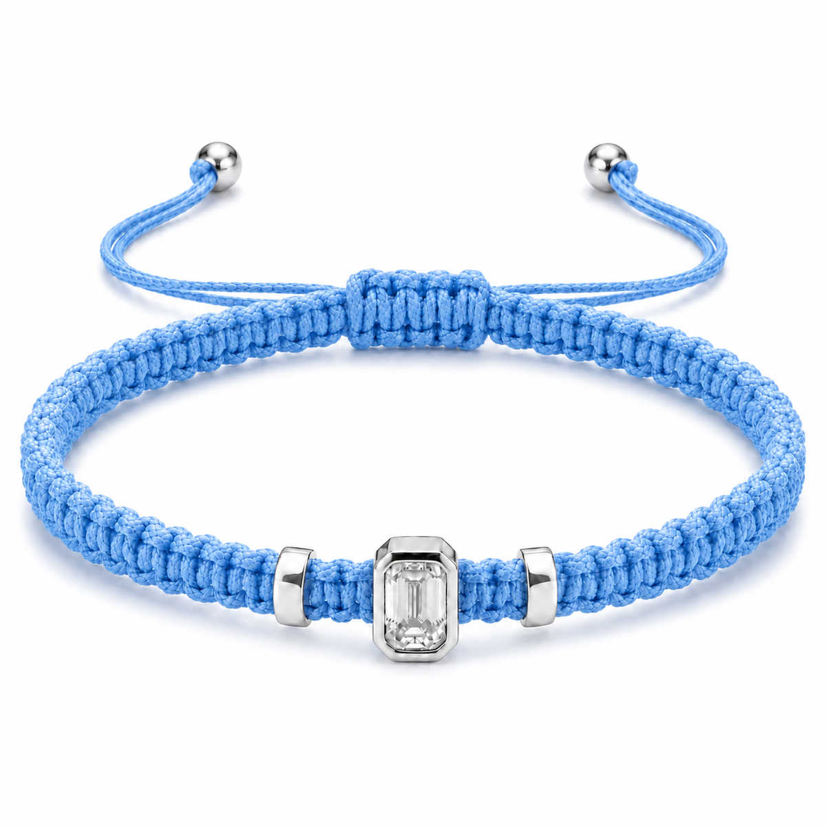 Emerald Lab Grown Diamond Cord Bracelet | S925 Sterling Silver Minimalist Jewelry with GIS Certificate