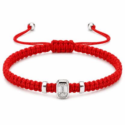 Emerald Lab Grown Diamond Cord Bracelet | S925 Sterling Silver Minimalist Jewelry with GIS Certificate