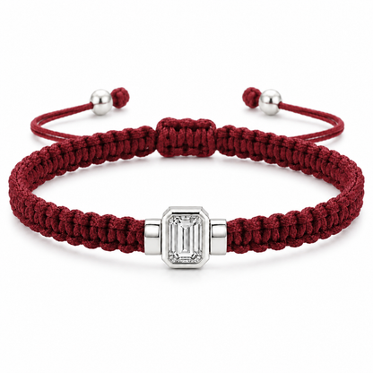 Emerald Lab Grown Diamond Unisex Cord Bracelet (0.50CT, 0.70CT) | S925 Sterling Silver Minimalist Jewelry