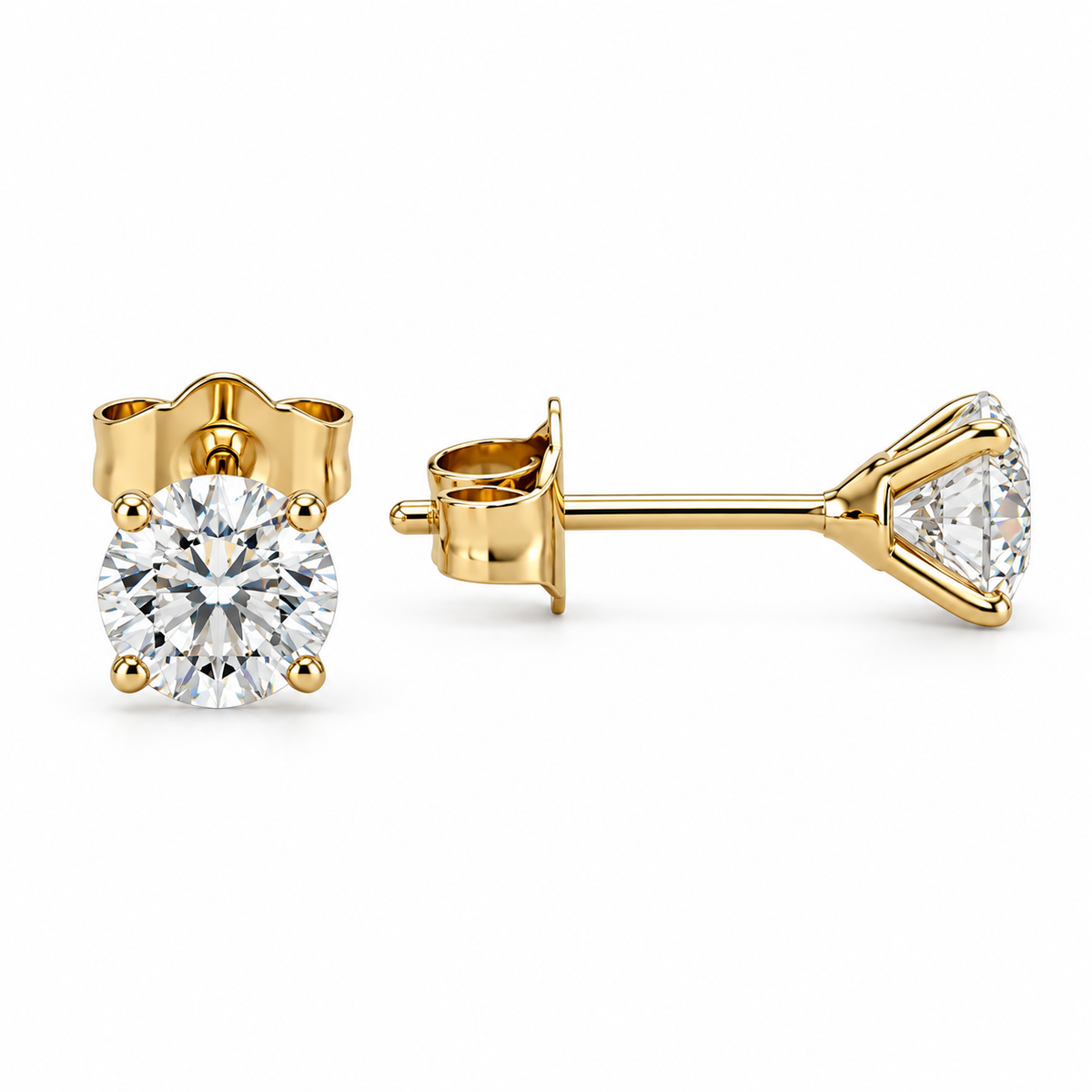 4 Prong Lab Diamond Martini Stud Earrings