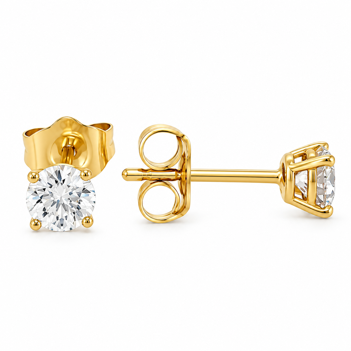 4 Prong Lab Diamond Stud Earrings