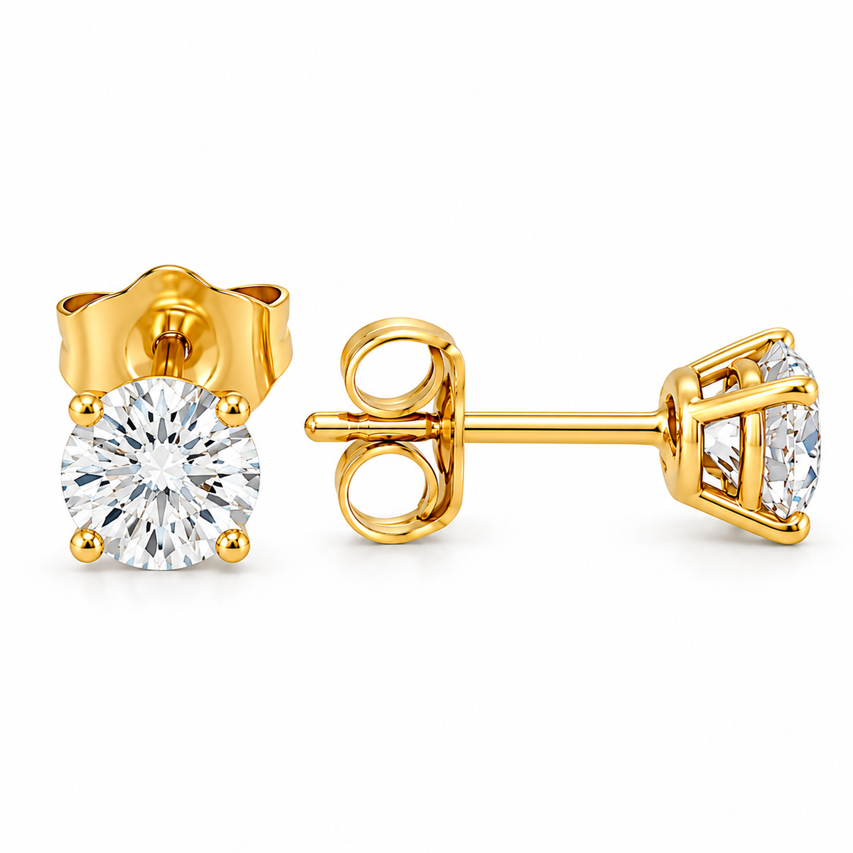 4 Prong Lab Diamond Stud Earrings