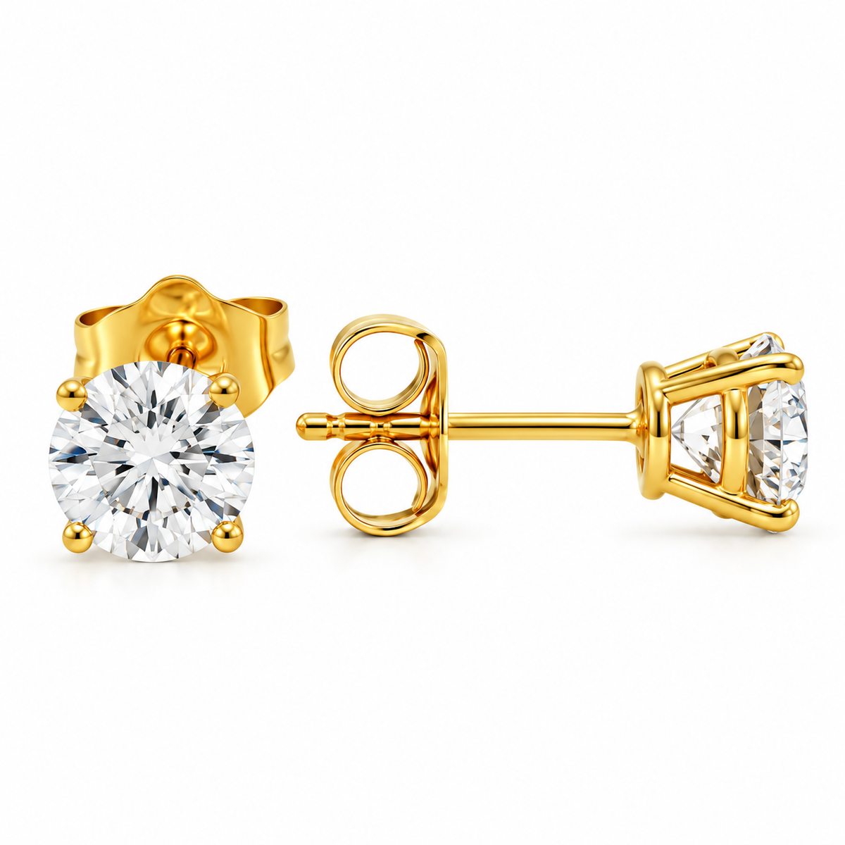 4 Prong Lab Diamond Stud Earrings