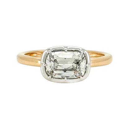 Cushion Cut Lab Grown Diamond Ring, 14K Yellow Gold Prong Set Solitaire