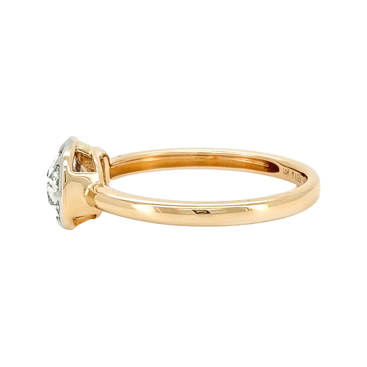 Cushion Cut Lab Grown Diamond Ring, 14K Yellow Gold Prong Set Solitaire