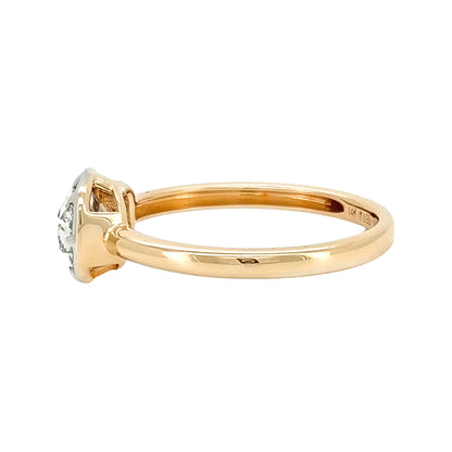 Cushion Cut Lab Grown Diamond Ring, 14K Yellow Gold Prong Set Solitaire
