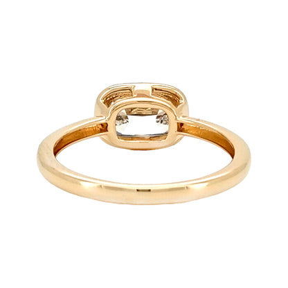 Cushion Cut Lab Grown Diamond Ring, 14K Yellow Gold Prong Set Solitaire