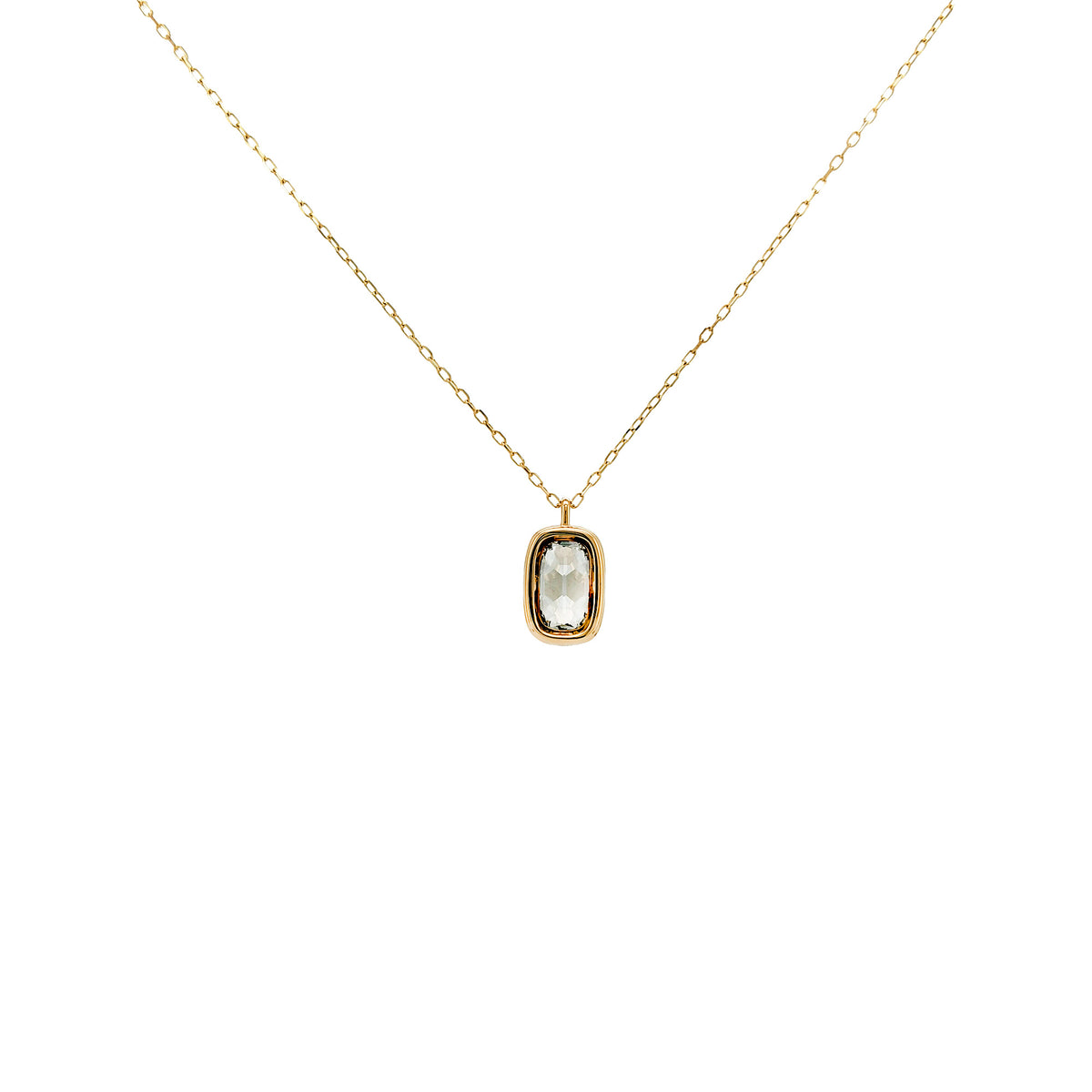 14K Gold Lab Grown Diamond Pendant Necklace, 2 CTW Cushion Cut Solitaire