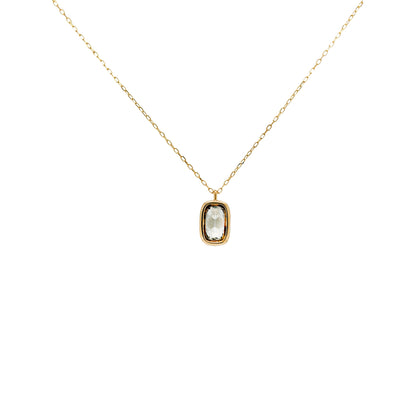 14K Gold Lab Grown Diamond Pendant Necklace, 2 CTW Cushion Cut Solitaire