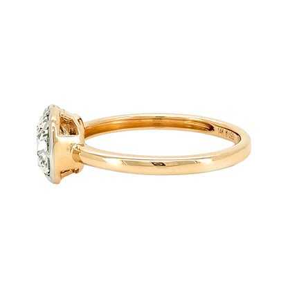 Cushion Cut Lab Grown Diamond Ring, 14K Yellow Gold Prong Set Solitaire