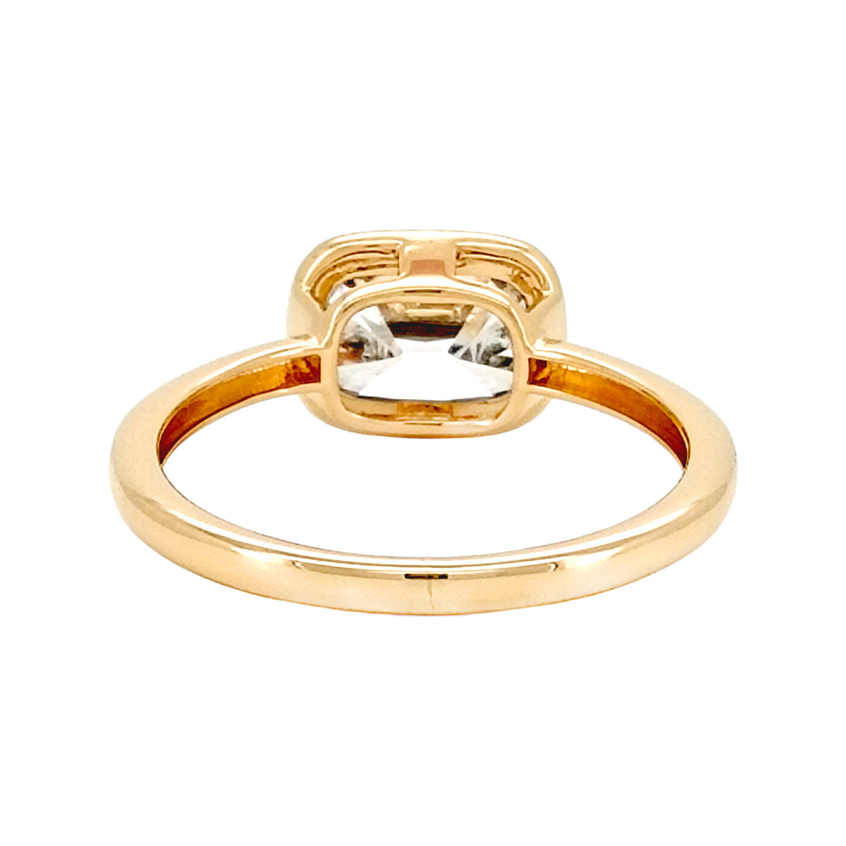 Cushion Cut Lab Grown Diamond Ring, 14K Yellow Gold Prong Set Solitaire