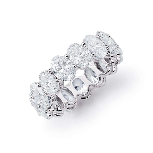 7.5ctw Oval Lab Created Diamond Eternity Band in Platinum - L Line Jewelry