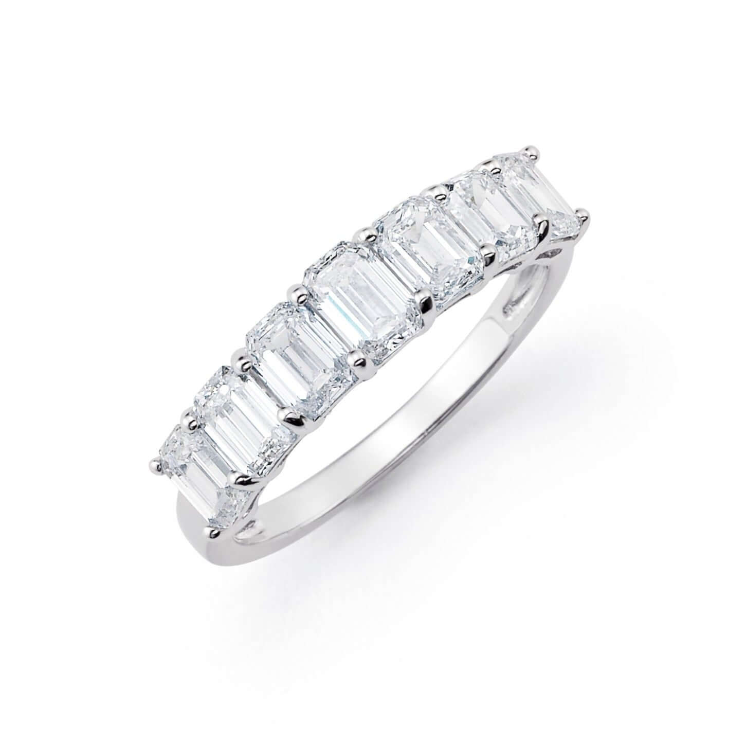 2 ctw Emerald Cut Lab Grown Diamond Anniversary Band Ring in Platinum - L Line