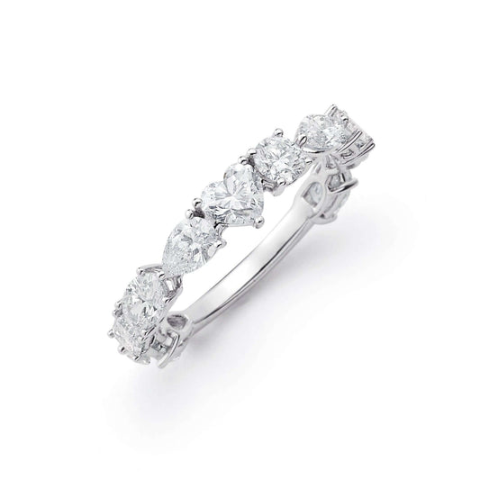 Multi Shape Lab Grown Diamonds Eternity Wedding Band in Platinum - L Line Jewelry