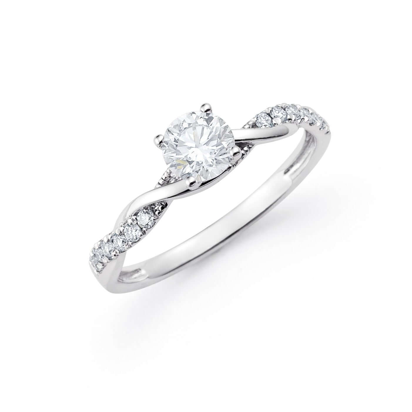 0.7 ctw Lab Created Diamond Criss Cross Pave Engagement Ring in Platinum - L Line Jewelry