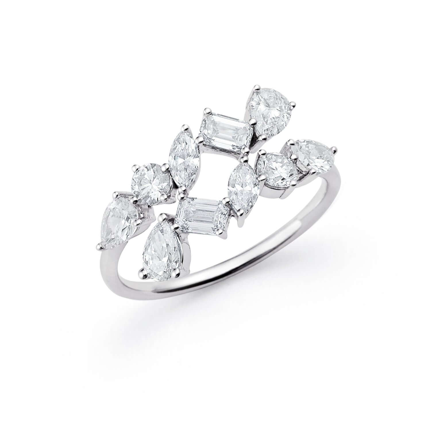 Multi Fancy Shape Lab Grown Diamond Fashion Ring in Platinum - L Line Jewelry