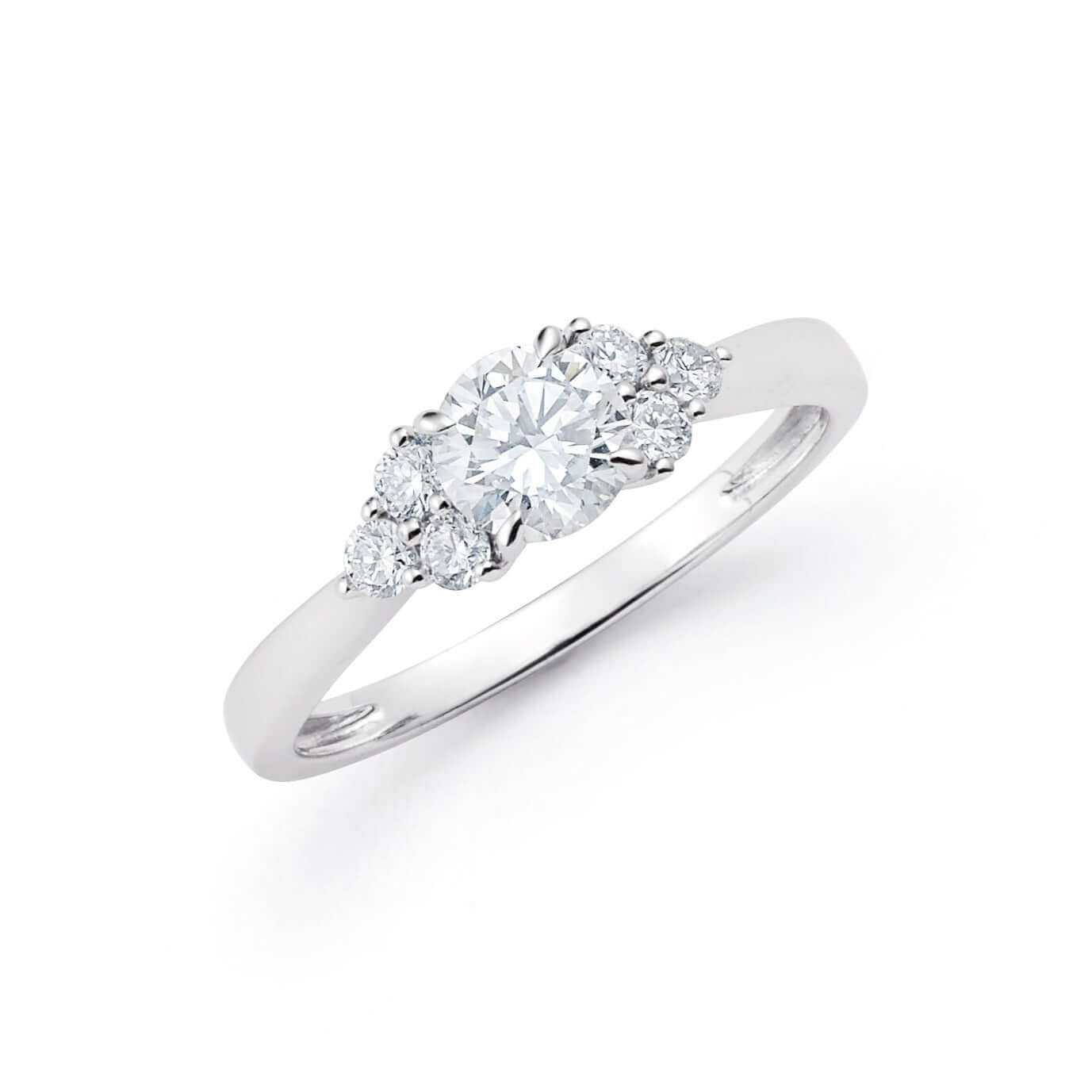 0.5CT Lab Grown Diamond Chevron Edge Engagement Ring In Platinum