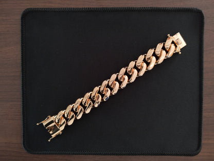 25MM Elegant Monaco Cuban Link Bracelet in 14K |8.5 Inch Length |Unisex Statement Jewelry |Perfect Partywear & Unisex Special Occasion Gift