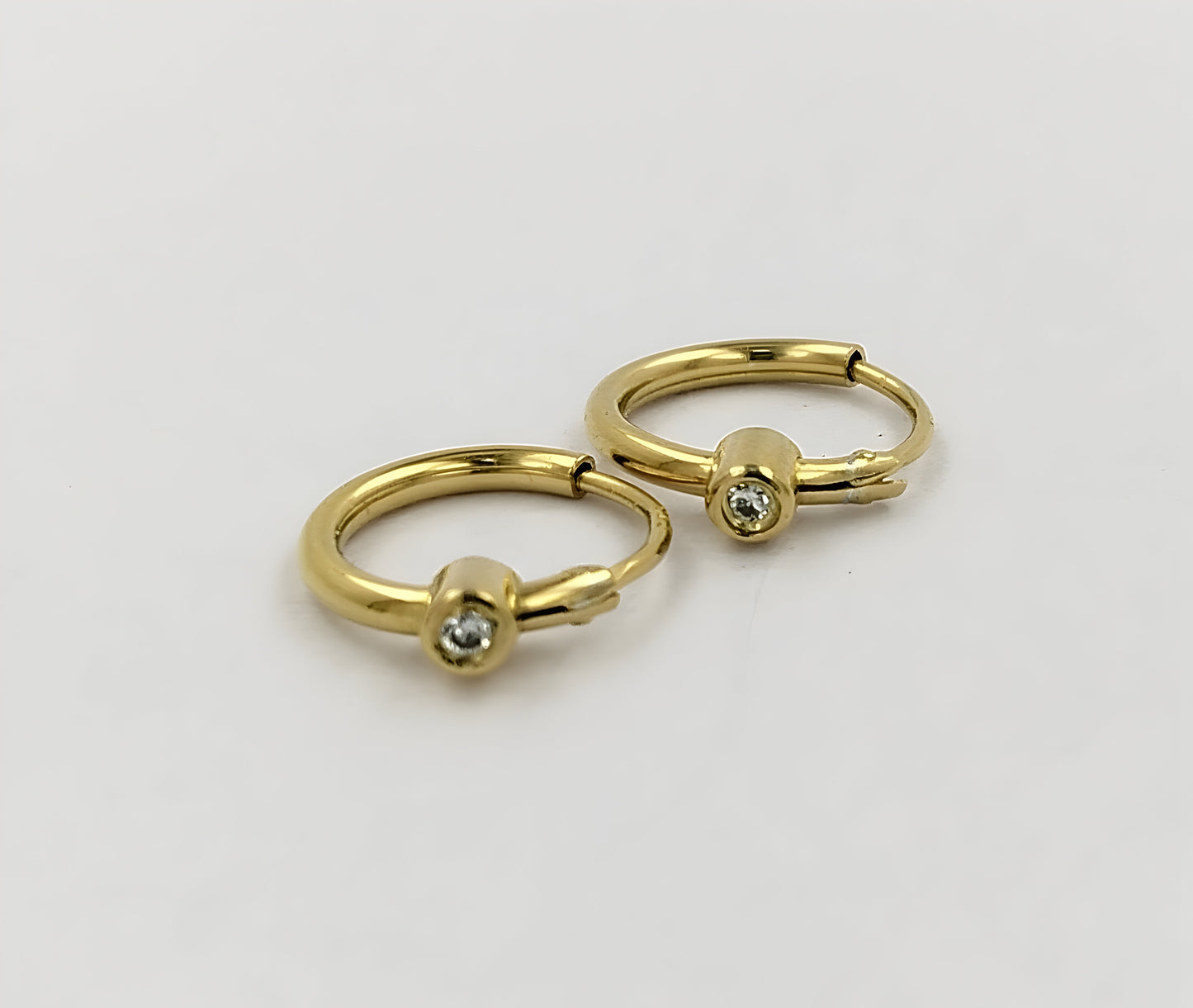 10MM Tube Hoop Earrings with Diamonds in 14K Gold Plated Silver | Best for Daily & Party Wear | Ideal Gift for Loved Ones |Gift For Her