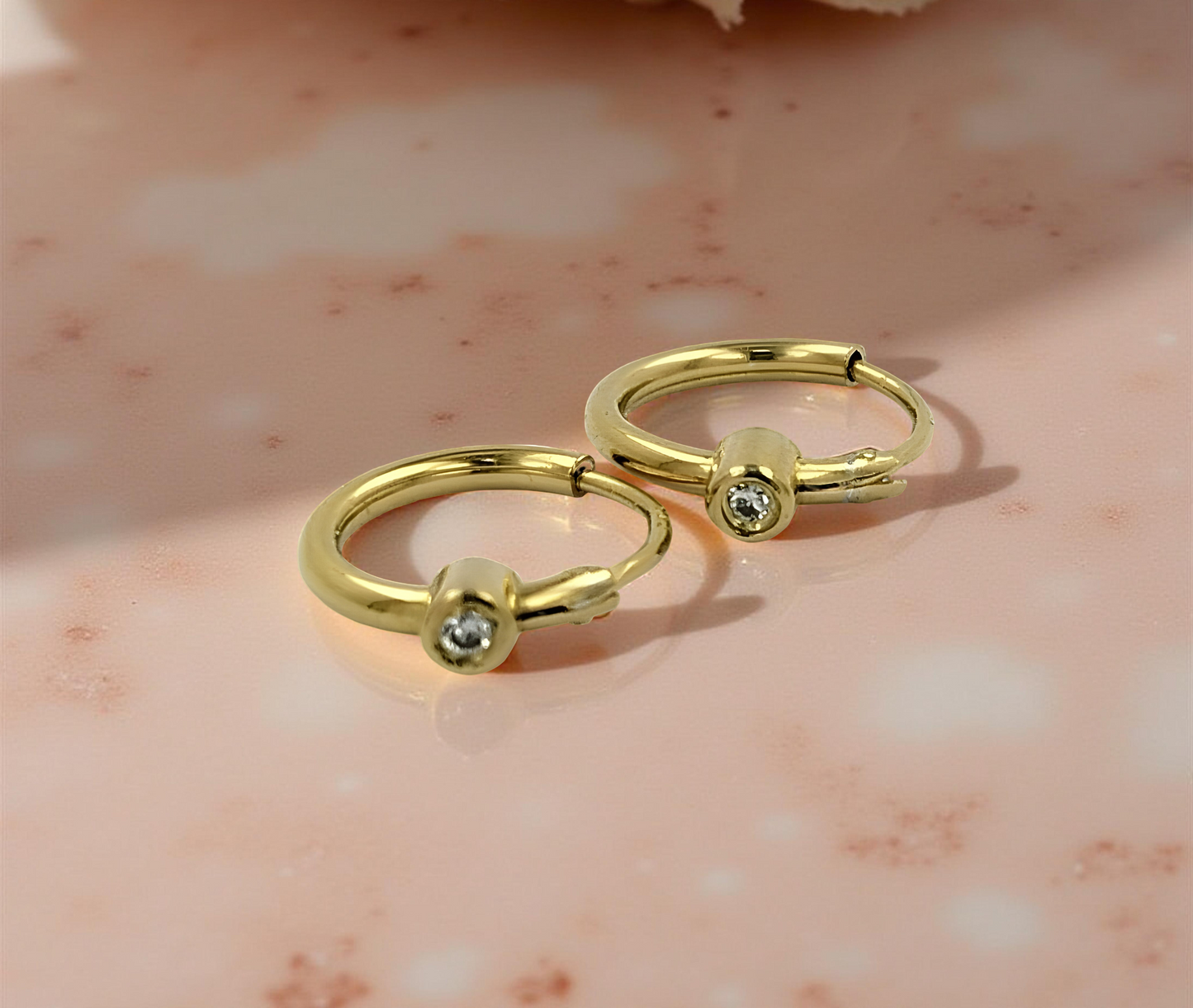 10MM Tube Hoop Earrings with Diamonds in 14K Gold Plated Silver | Best for Daily & Party Wear | Ideal Gift for Loved Ones |Gift For Her