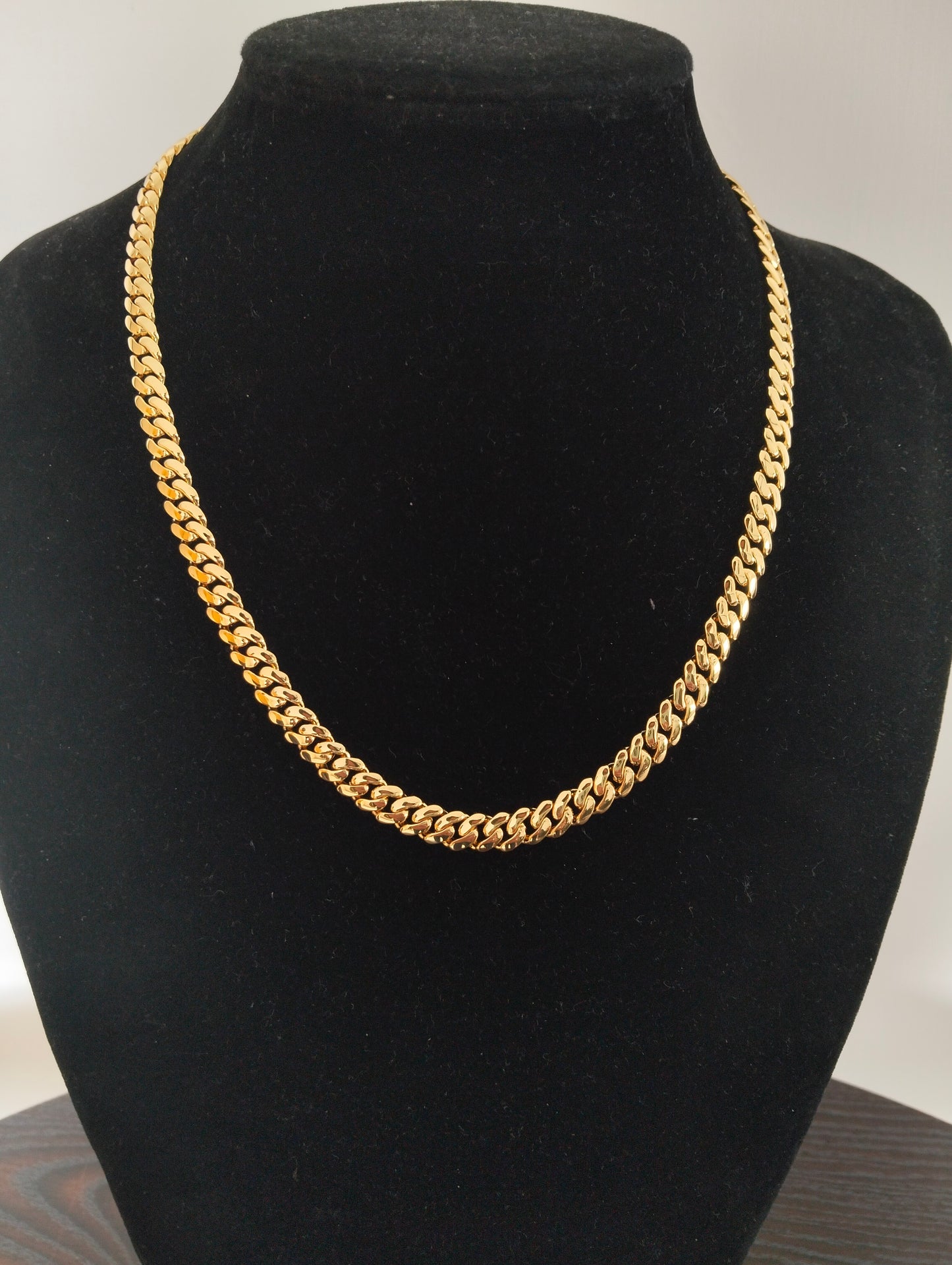 7mm Monaco Cuban Link Necklace in 14K with CZ Unisex Hip Hop Chain Luxe Partywear Jewelry Gift Available in 18", 20", 22", 24" Lengths