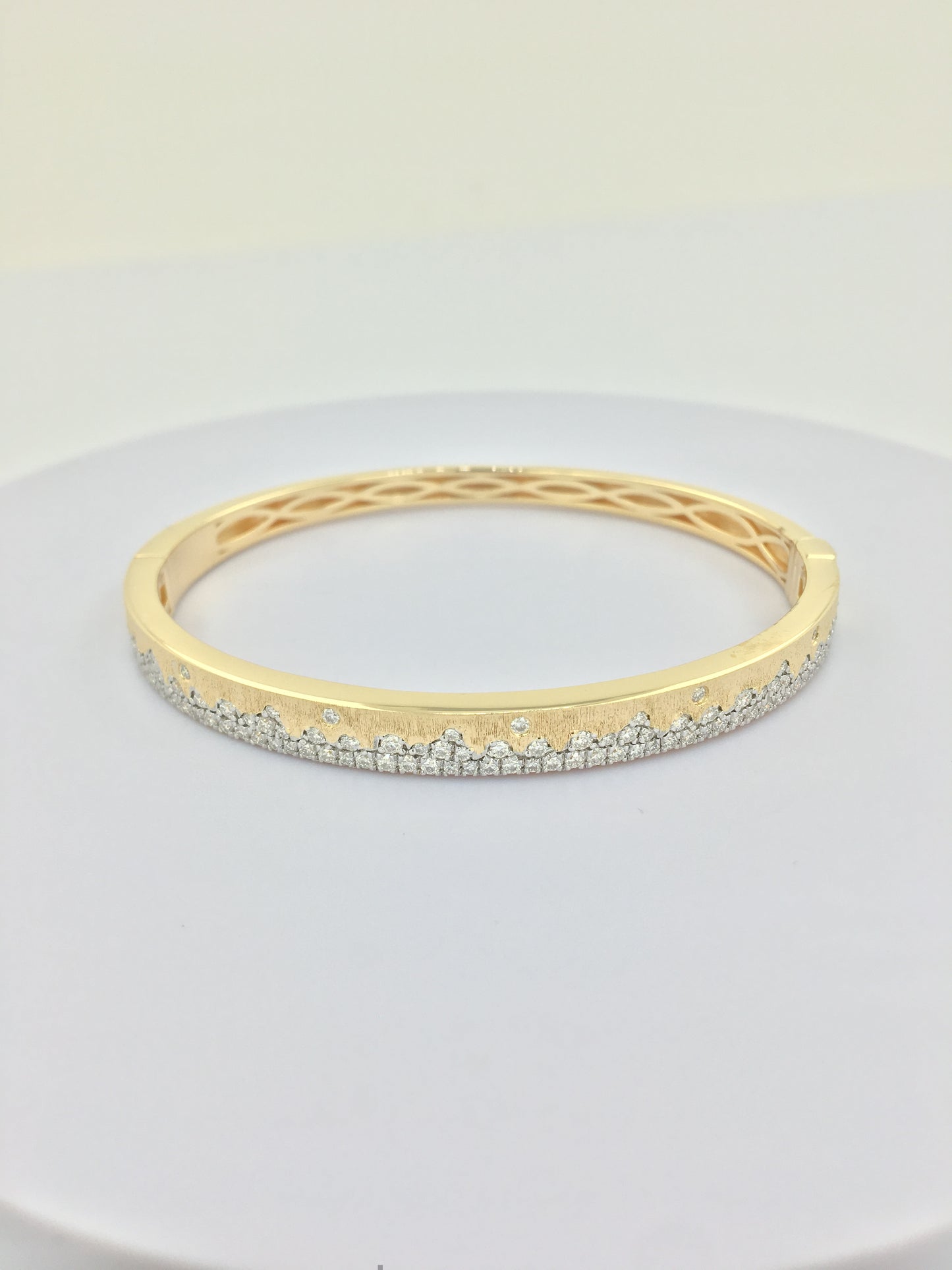 Personalized Bangle 14K Gold Plated Silver | 1.3CTW Moissanite or Lab Grown Diamond | Everyday & Party Wear Jewelry | Best Personalized Gift