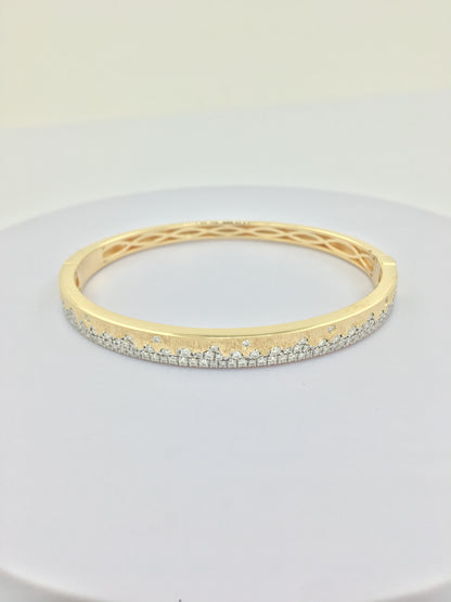 Personalized Bangle 14K Gold Plated Silver | 1.3CTW Moissanite or Lab Grown Diamond | Everyday & Party Wear Jewelry | Best Personalized Gift