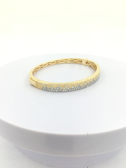 Personalized Bangle 14K Gold Plated Silver | 1.3CTW Moissanite or Lab Grown Diamond | Everyday & Party Wear Jewelry | Best Personalized Gift