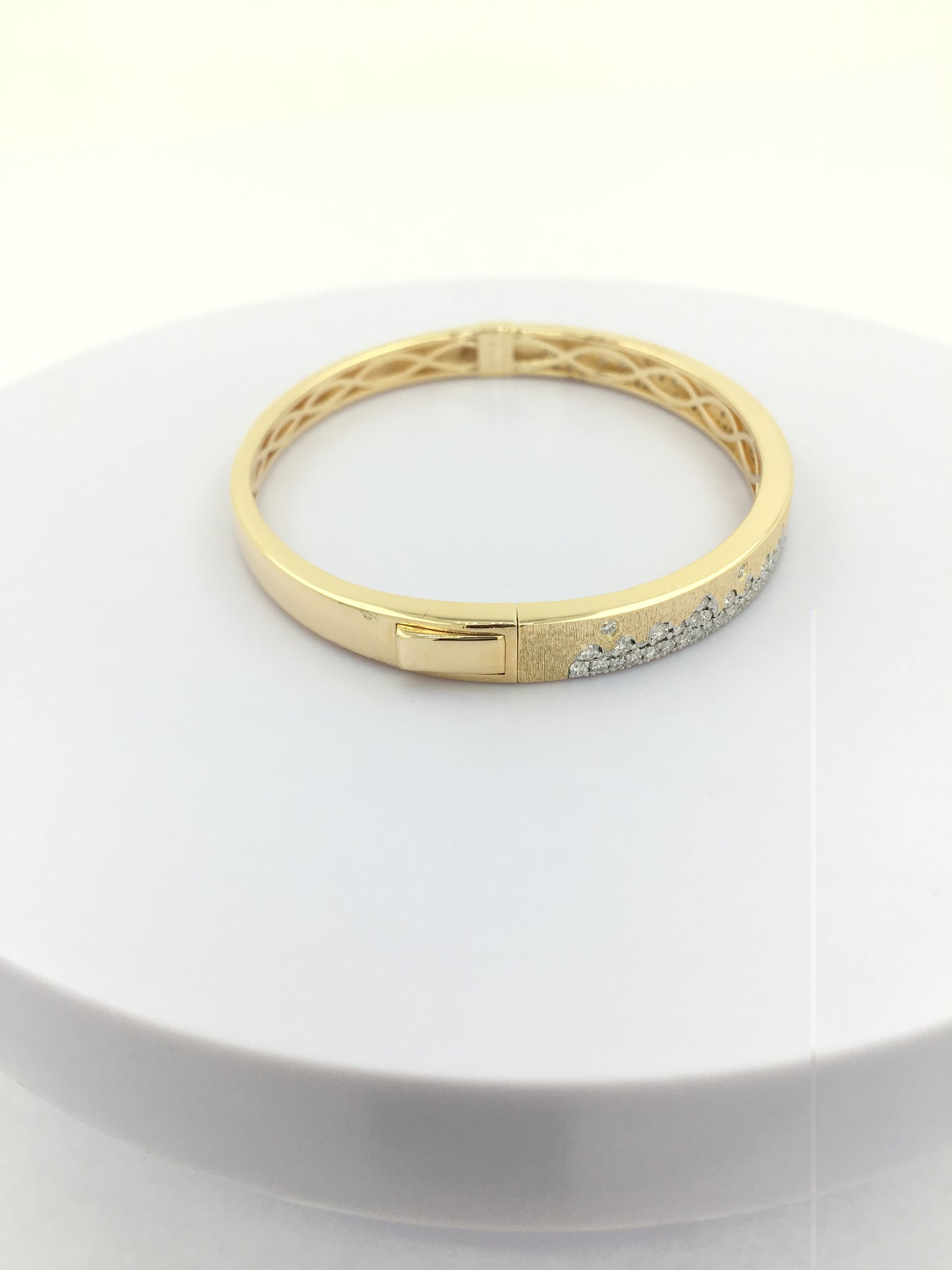 Personalized Bangle 14K Gold Plated Silver | 1.3CTW Moissanite or Lab Grown Diamond | Everyday & Party Wear Jewelry | Best Personalized Gift