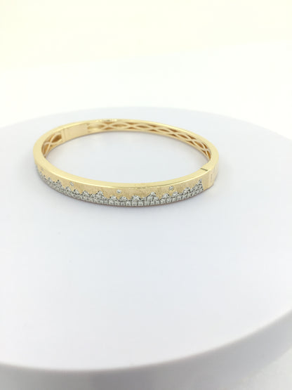 Personalized Bangle 14K Gold Plated Silver | 1.3CTW Moissanite or Lab Grown Diamond | Everyday & Party Wear Jewelry | Best Personalized Gift