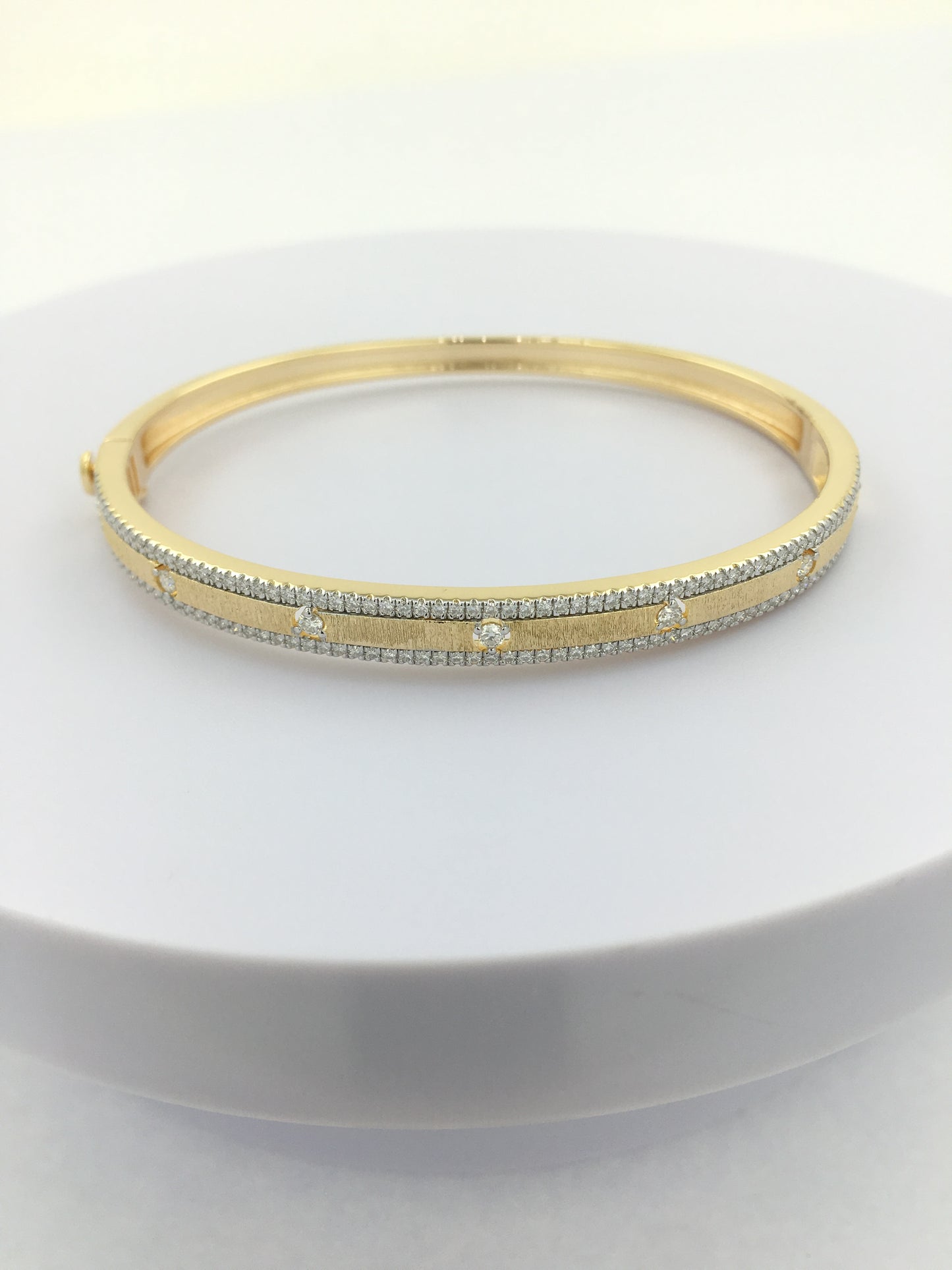 Elegant 7/10CTW Bangle Bracelet in 14K Gold Plated Silver | Pave Set Moissanite/Lab Grown Diamond | Best Gift for All Occasions & Party Wear