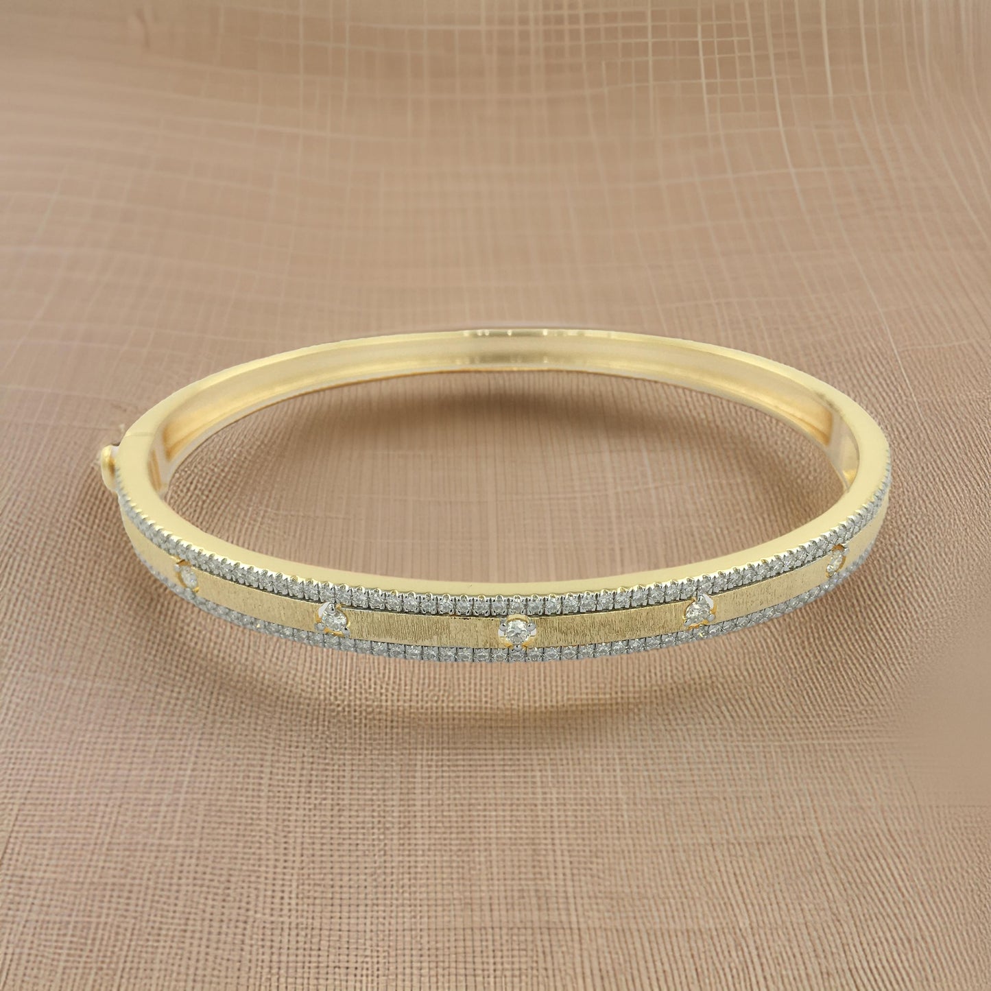 Elegant 7/10CTW Bangle Bracelet in 14K Gold Plated Silver | Pave Set Moissanite/Lab Grown Diamond | Best Gift for All Occasions & Party Wear