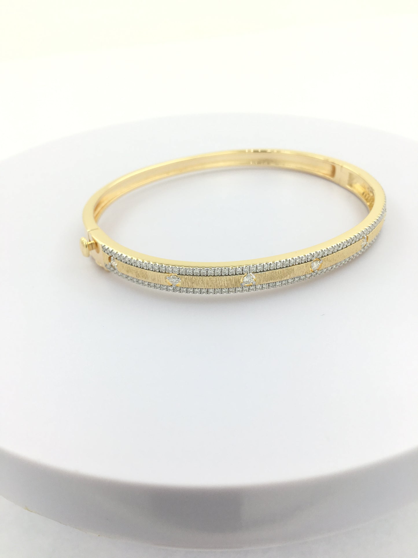 Elegant 7/10CTW Bangle Bracelet in 14K Gold Plated Silver | Pave Set Moissanite/Lab Grown Diamond | Best Gift for All Occasions & Party Wear