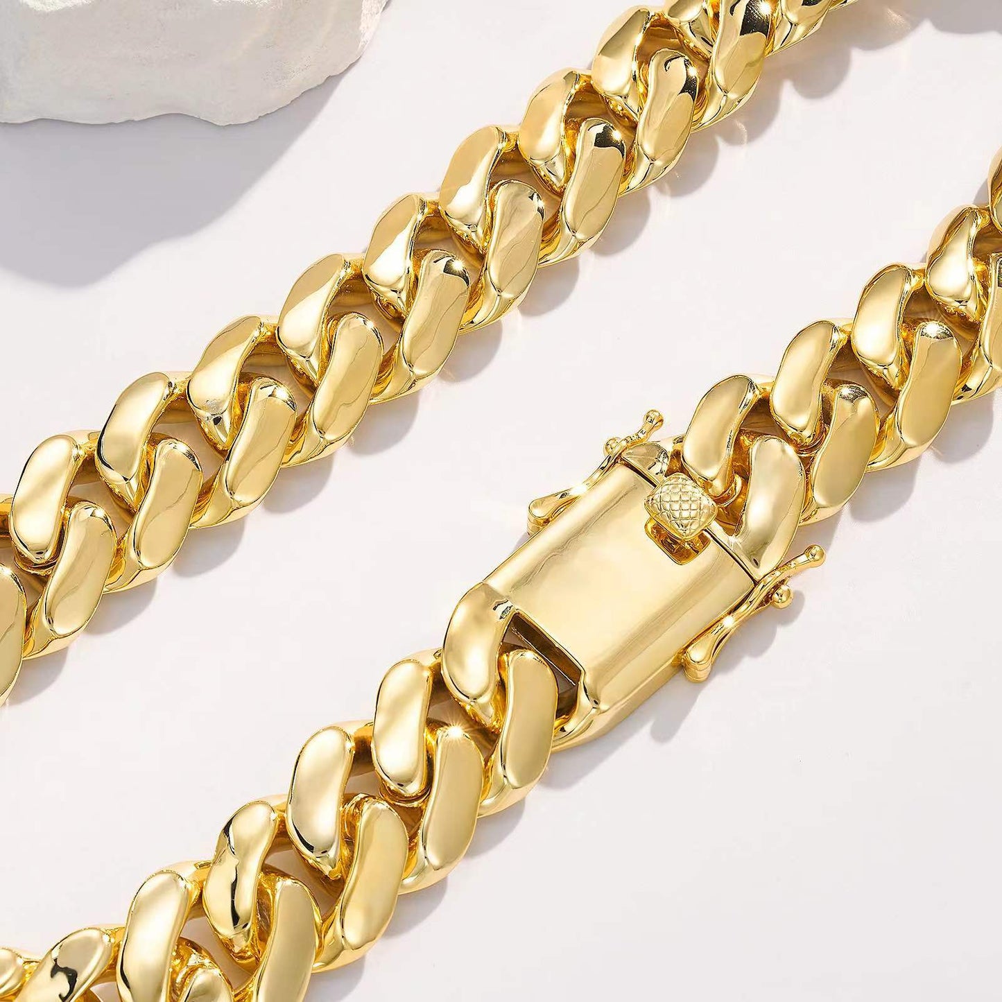 25MM Monaco Cuban Link Necklace in 14K | Elegant Party Wear Necklace |Perfect Unisex Valentine’s Day Gift |24-Inch Statement Unisex Necklace