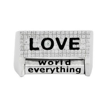 Personalized Unisex Love & Revolving Engraved Message Dice in 14K GoldPlated Silver |Spinning Roulette Band with/without Moissanite Diamonds