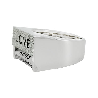 Personalized Unisex Love & Revolving Engraved Message Dice in 14K GoldPlated Silver |Spinning Roulette Band with/without Moissanite Diamonds