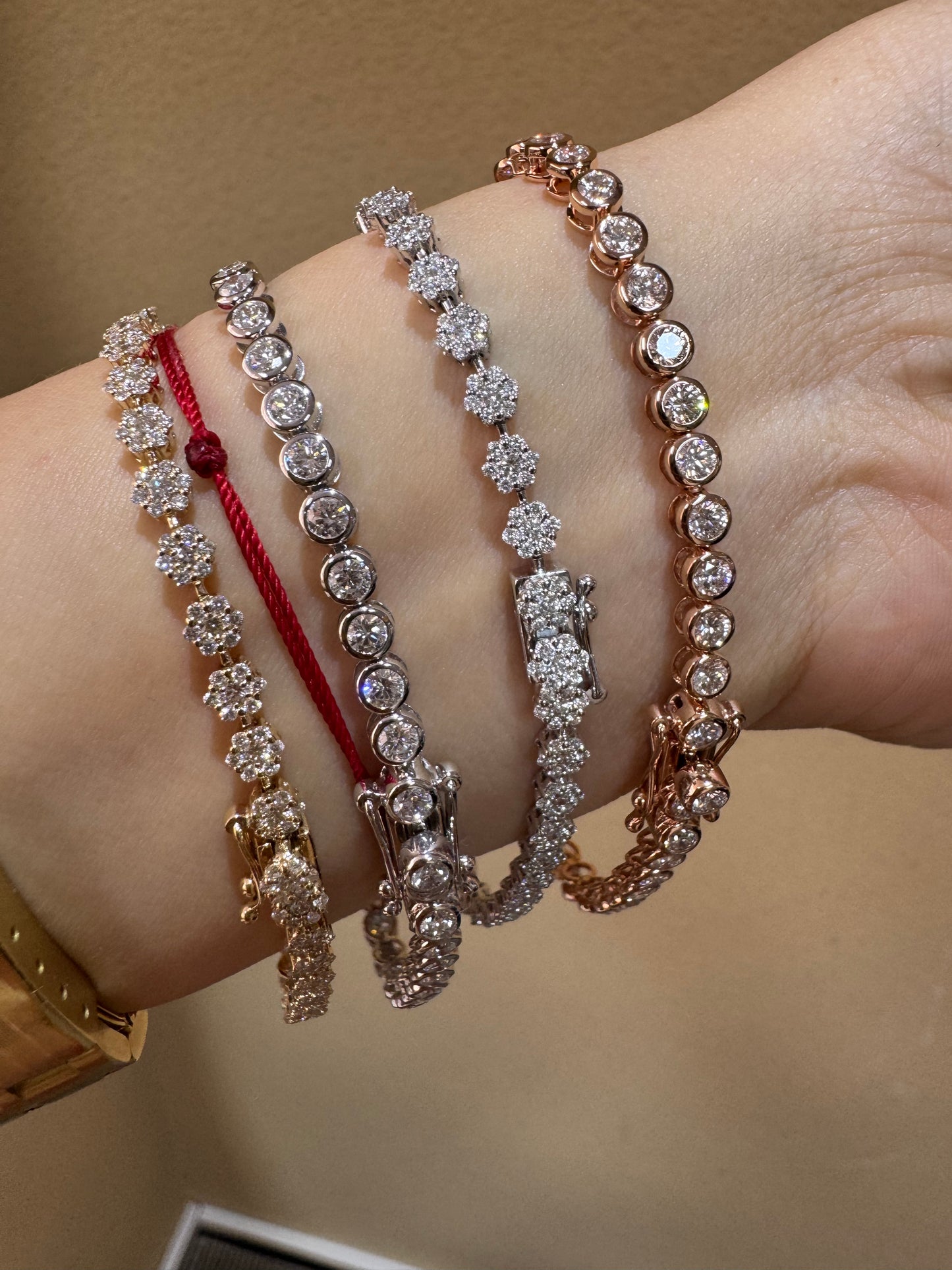 Tennis Bracelet 14K Gold Plated Silver | Moissanite, Diamond Alternative Jewelry Gift for Her | Classic Prong Set Chain