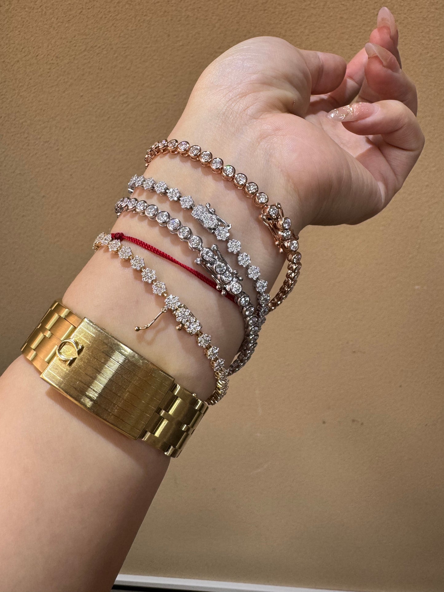 Tennis Bracelet 14K Gold Plated Silver | Moissanite, Diamond Alternative Jewelry Gift for Her | Classic Prong Set Chain