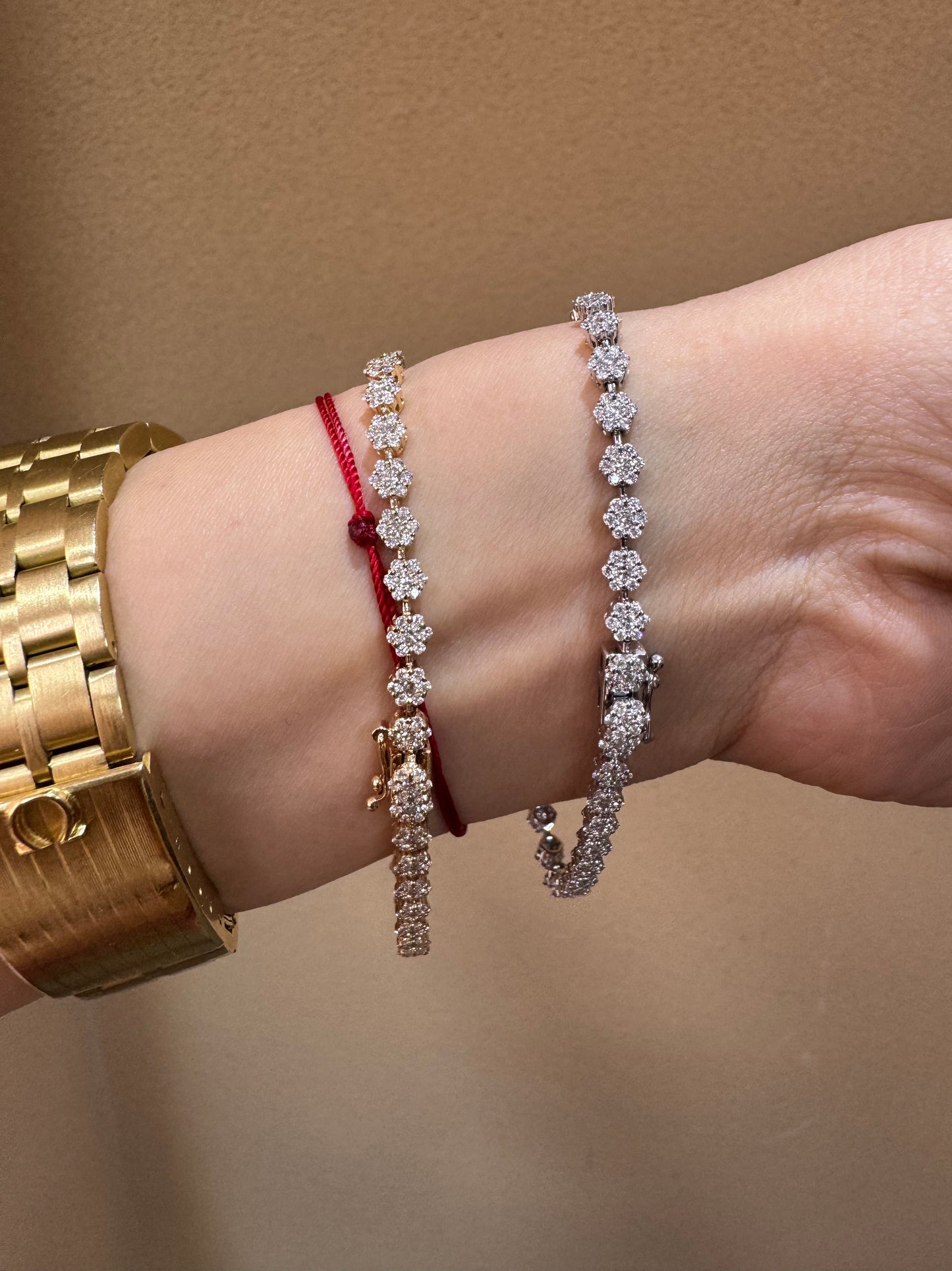 Tennis Bracelet 14K Gold Plated Silver | Moissanite, Diamond Alternative Jewelry Gift for Her | Classic Prong Set Chain