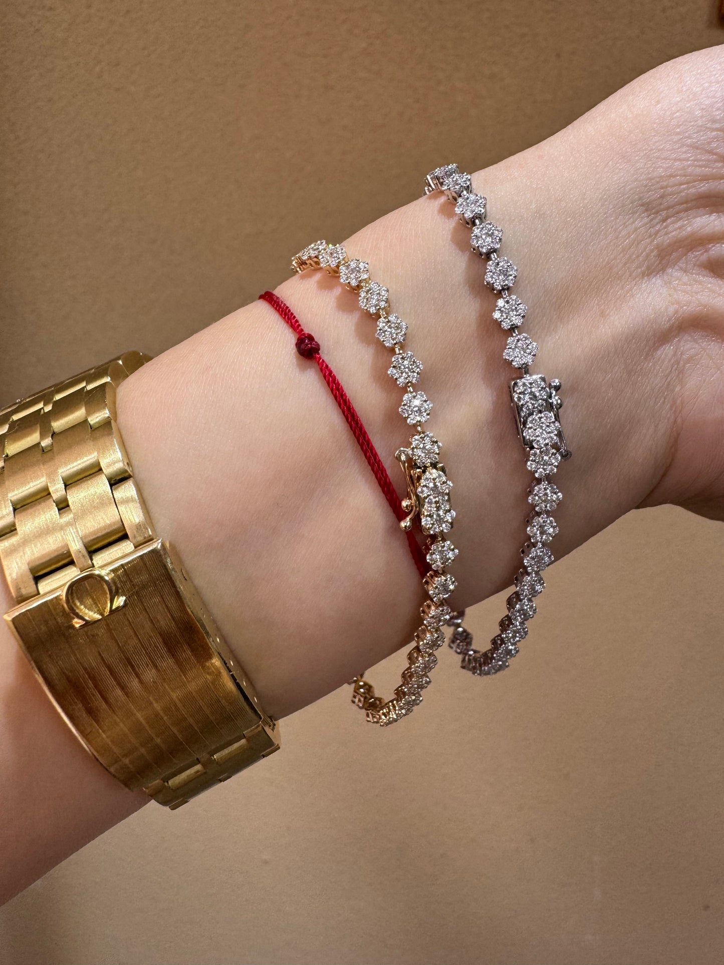 Tennis Bracelet 14K Gold Plated Silver | Moissanite, Diamond Alternative Jewelry Gift for Her | Classic Prong Set Chain